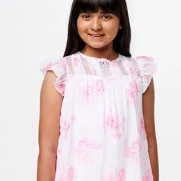 AND Girls Floral Printed Flutter Sleeve Top-picture-18