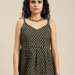 KSUT Black Geometric Print Top-image-28