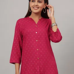 CRAFTED FOR YOU Pink Geometric Print Top-picture-2