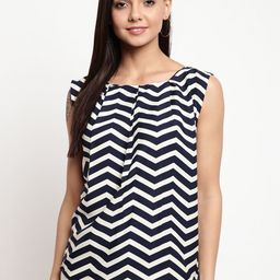 Mayra Women Blue Geometric Printed Top-image-6