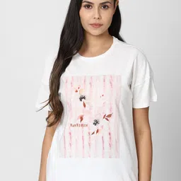 Van Heusen Woman White & Pink Print Top-image-110