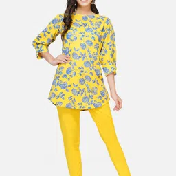FABNEST Yellow & Blue Printed Tunic-picture-13