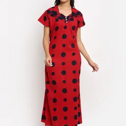 Secret Wish Red Printed Maxi Nightdress-image-42