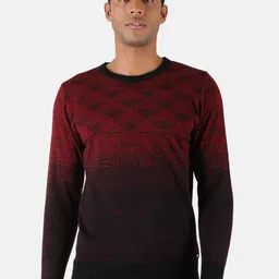 Monte Carlo Men Black & Maroon Printed Pullover-image-49