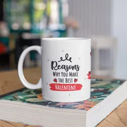 Oye Happy White & Red Valentine Printed Ceramic Glossy Mug-47