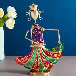 Golden Peacock Gold-Toned & Purple Musician Lady Shaped Showpieces-image-39