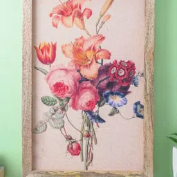The Decor Mart Peach & Red Botanical Flowers Painting Wall Art-image-54