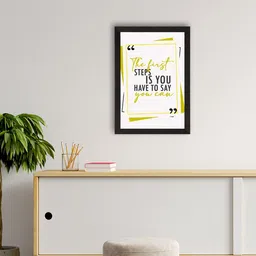 eCraftIndia Black & White Motivational Quotes Printed Satin Matt UV Framed Wall Art-image-96