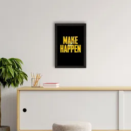 eCraftIndia Black & Yellow Motivational Quote Printed Satin Matt Texture UV Art Painting-image-92