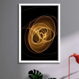 SAF Black & Gold-Toned Modern Art Digita Printed Framed Wall Painting-25