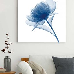 Art Street White & Blue Abstract Floral Framed Wall Painting-52