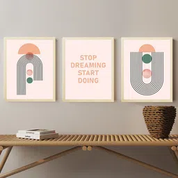 Art Street Beige & Black 3 Pieces Boho Motivational Quotes Wall Art-image-89