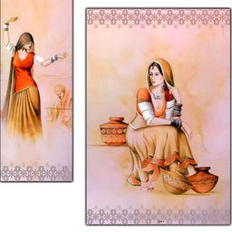 PnF Beige & White 3 Piece Wooden Wall Painting-image-86