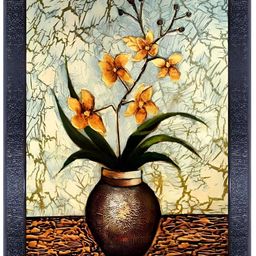 PnF Black & Yellow Floral Wooden Painting Wall Art-image-89