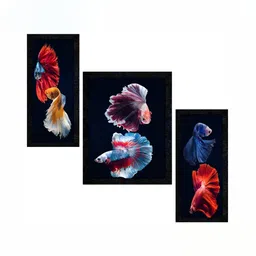 PnF Charcoal & Blue 3 Piece Paper Wall Painting-image-22