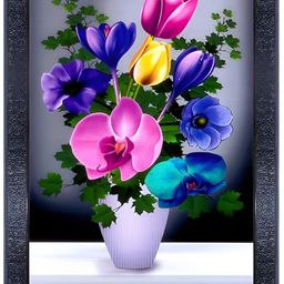 PnF Blue & Pink Wooden Floral and Botanical Painting Wall Art-picture-7