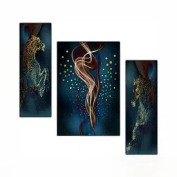 PnF Blue & Green 3 Pieces Wooden Painting Wall Arts-image-7