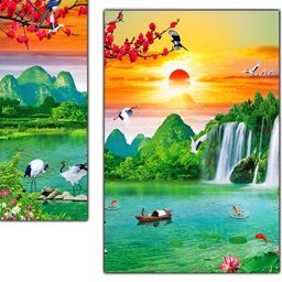 PnF Green & Yellow 3 Pieces Floral And Botanical Wall Arts-6