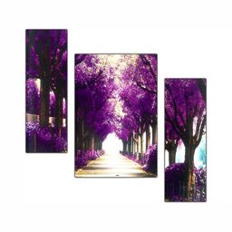 PnF Purple & Brown 3 Pieces Wooden Floral and Botanical Wall Arts-image-71