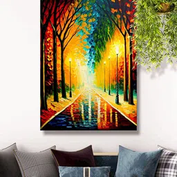 SAF Yellow & Green Abstract Nature Wall Art-image-13