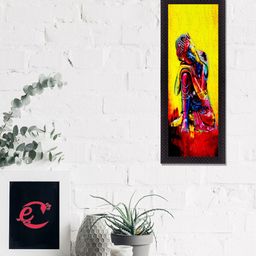 eCraftIndia Black & Gold-Toned Lord Buddha Satin Matt Texture UV Wall Art-image-78