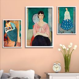 Aura Green & Blue 3 Piece Wood Abstract Wall Paintings-picture-35