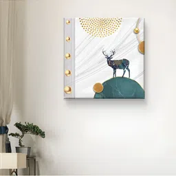 SAF White & Blue 1 Piece Canvas Birds and Animals Wall Paintings-image-61
