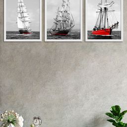 Art Street Set of 3 White & Black Nature Theme Wall Art-18