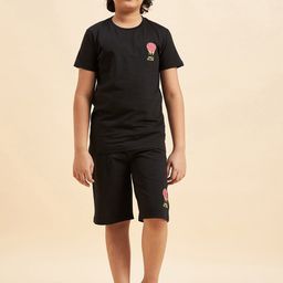 Sweet Dreams Boys Black Graphic Printed Night suit-image-25