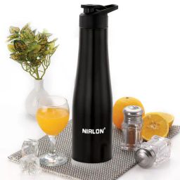 nirlon Tall Bell Single Wall 1 Ltr Black Stainless Steel Sipper-picture-23