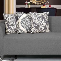 Ode & Cleo Grey & White Set of 5 Ethnic Motifs Square Cushion Covers image 2