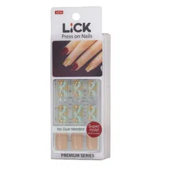 LICK Set Of 12 Nude Artificial Reusable Stick On Nails With Application Kit image 1