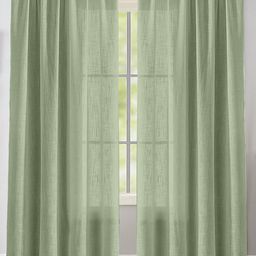 HOMEMONDE Green 2 Pieces Sheer Rod Pocket Cotton Long Door Curtains-image-43