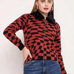 Madame Geometric Printed Cardigan Sweater-image-46