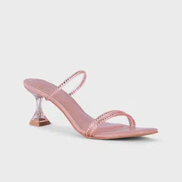 20Dresses Pink Double Strap Embellished Party Block Heels-13