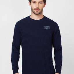 SPYKAR Cable Knit Round Neck Long Sleeves Cotton Pullover Sweater-image-13