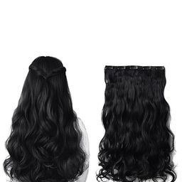 CRIBE 5 Clip Natural Black Wavy Hair Extension-image-26