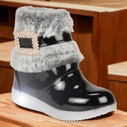 Lil Lollipop Girls Faux Fur Trim LED Regular Boots-image-68
