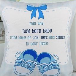 fnp White & Blue Printed Velvet Reversible Filled Cushion-image-24
