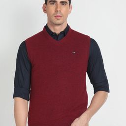 Arrow Sport V-Neck Woollen Sweater Vest-image-38