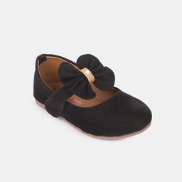 Minesole Girls Round Toe Velvet Ballerinas-image-5