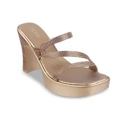 Metro Embellished Open Toe Platform Heels-57