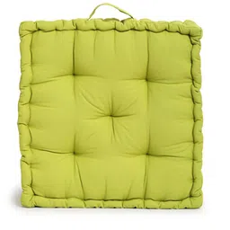 BLANC9 Set Of 2 Green Cloudy Matlas Cotton Square Floor Cushion image 2