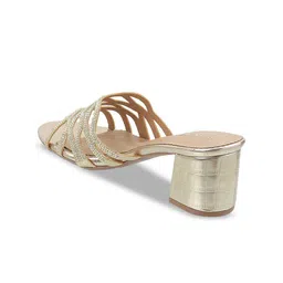 Metro Embellished Party Open Toe Block Heels image 5