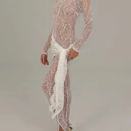 LULU & SKY Basic Jumpsuit with Lace Inserts image 3