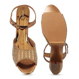 Mochi Embellished Party Block Heels With Buckle Closure image 5