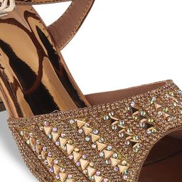 Mochi Embellished Party Block Heels With Buckle Closure image 2