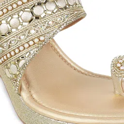 Mochi Embellished One Toe Platform Heels image 2