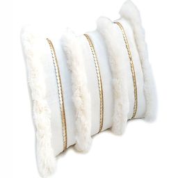 THROWPILLOW Off White & Gold-Toned Embroidered Rectangle Cushion Covers-image-28