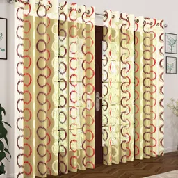 Story@home Set of 4 Multicoloured Embroidered Imagica Collection Sheer Polyester Door Curtains-17